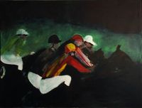 Jockeys auf Pferden